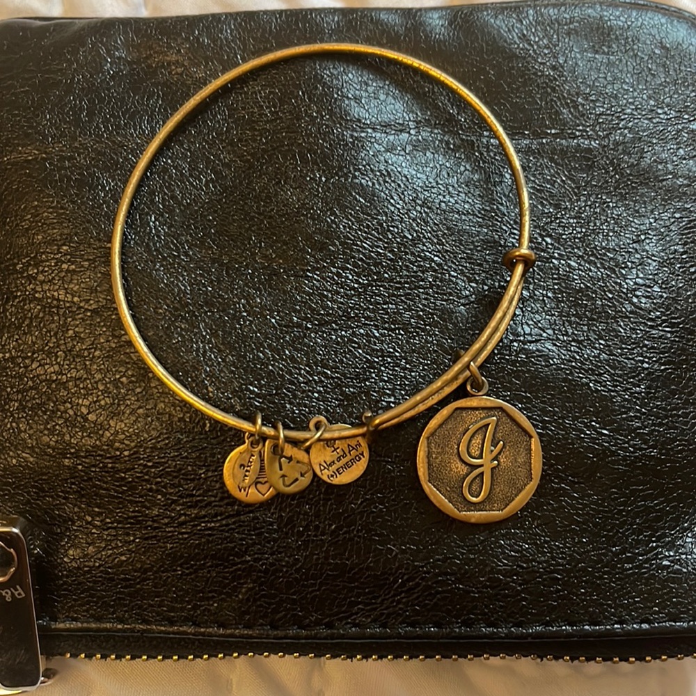 Alex and Ani Initial J Bangle Bracelet Gold